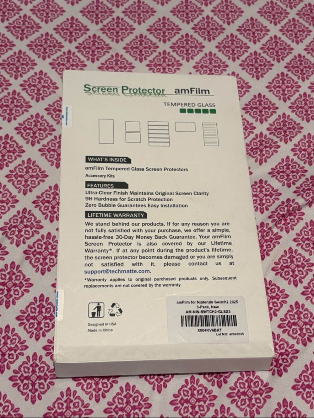 amFilm Tempered Glass Screen Protector for Nintendo Switch 2- Clear